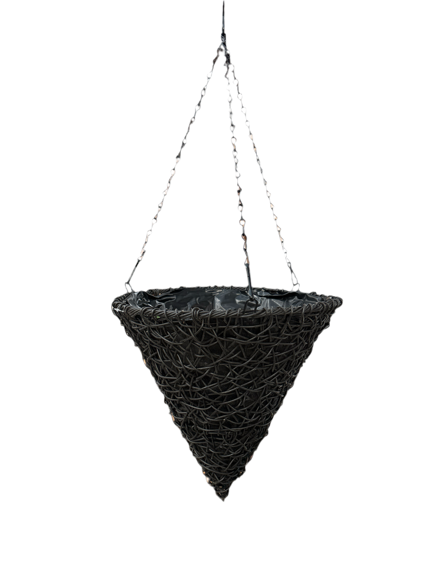 14” Cone twisted poly weave hanging basket