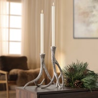 Antler 2-Piece Aluminum Taper Candle Holder Set
