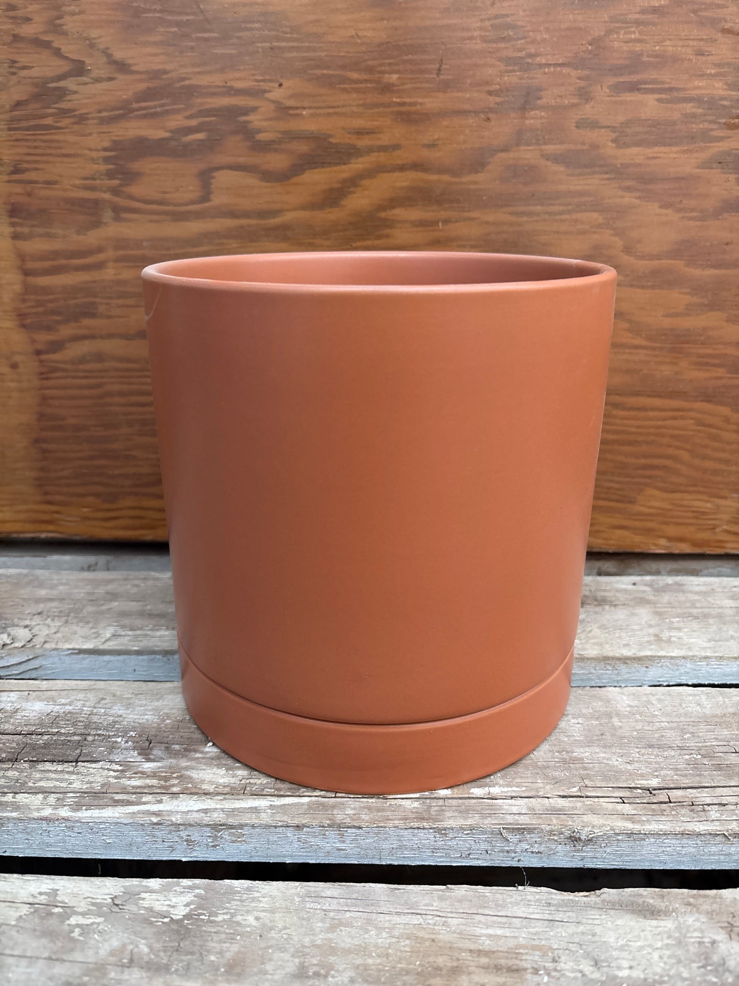Terracotta coloured pot
