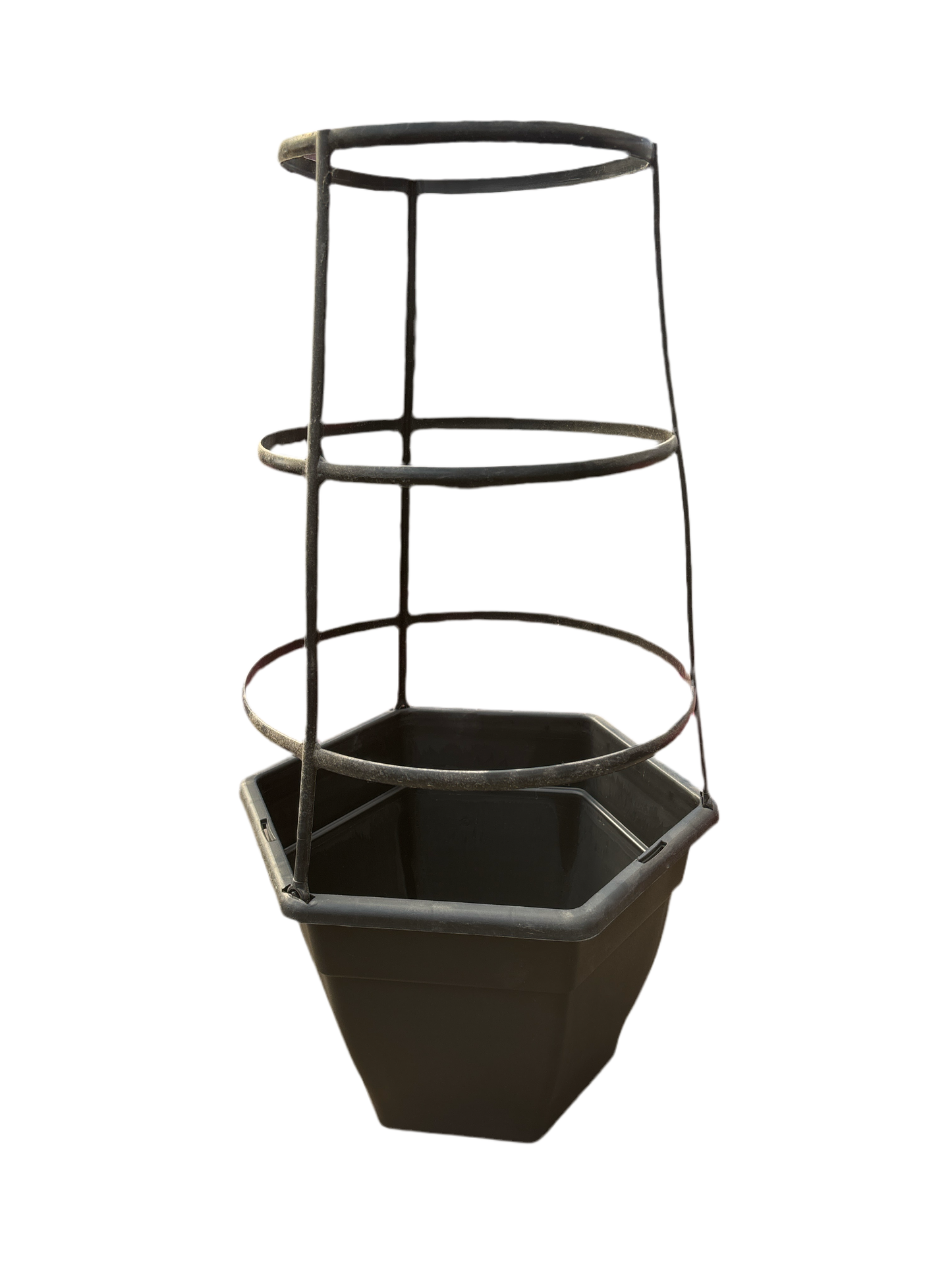 13” Hexagon Planter with cage
