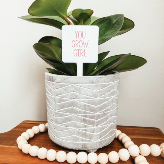 You Grow Girl Plant Marker