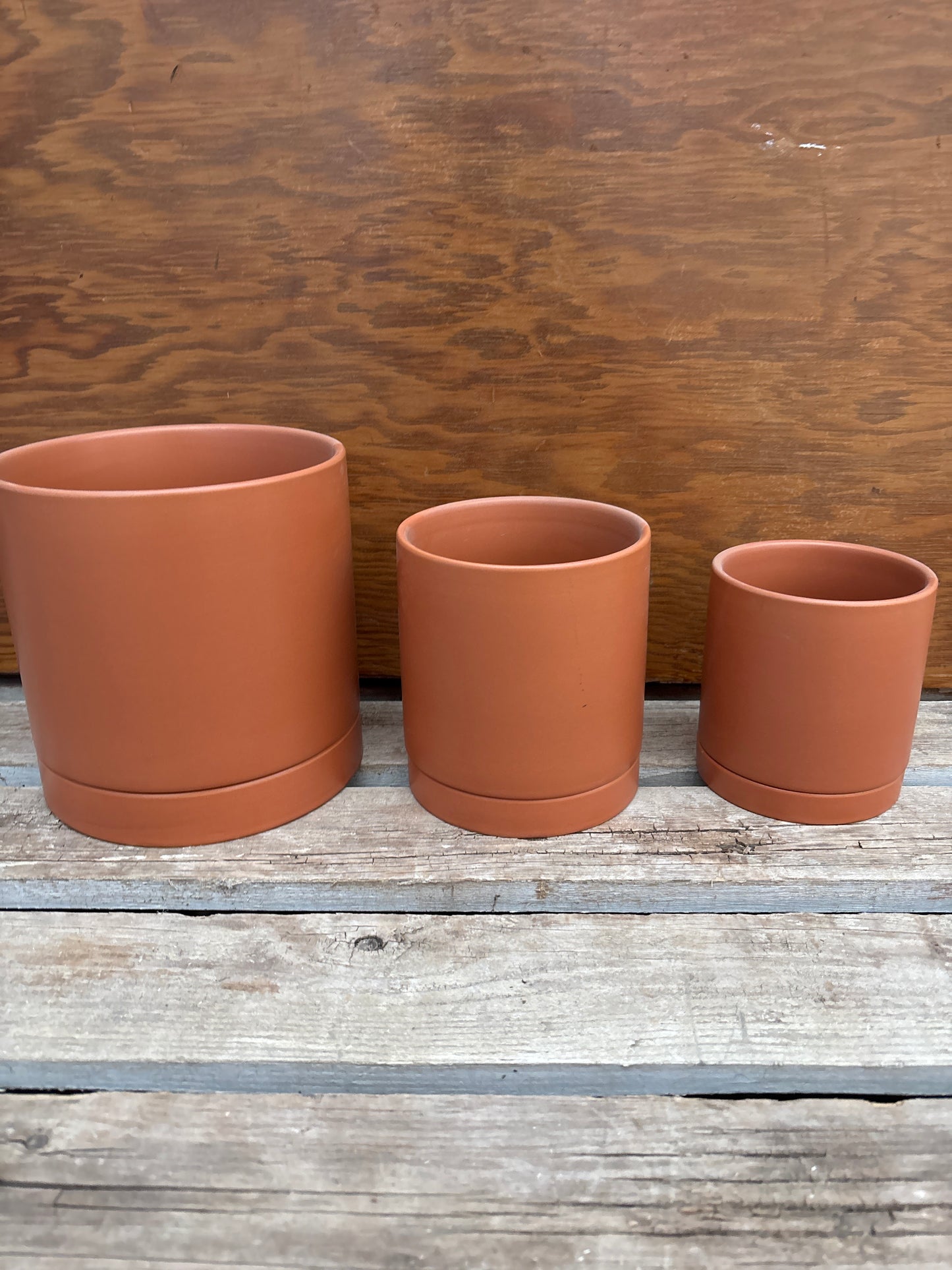 Terracotta coloured pot