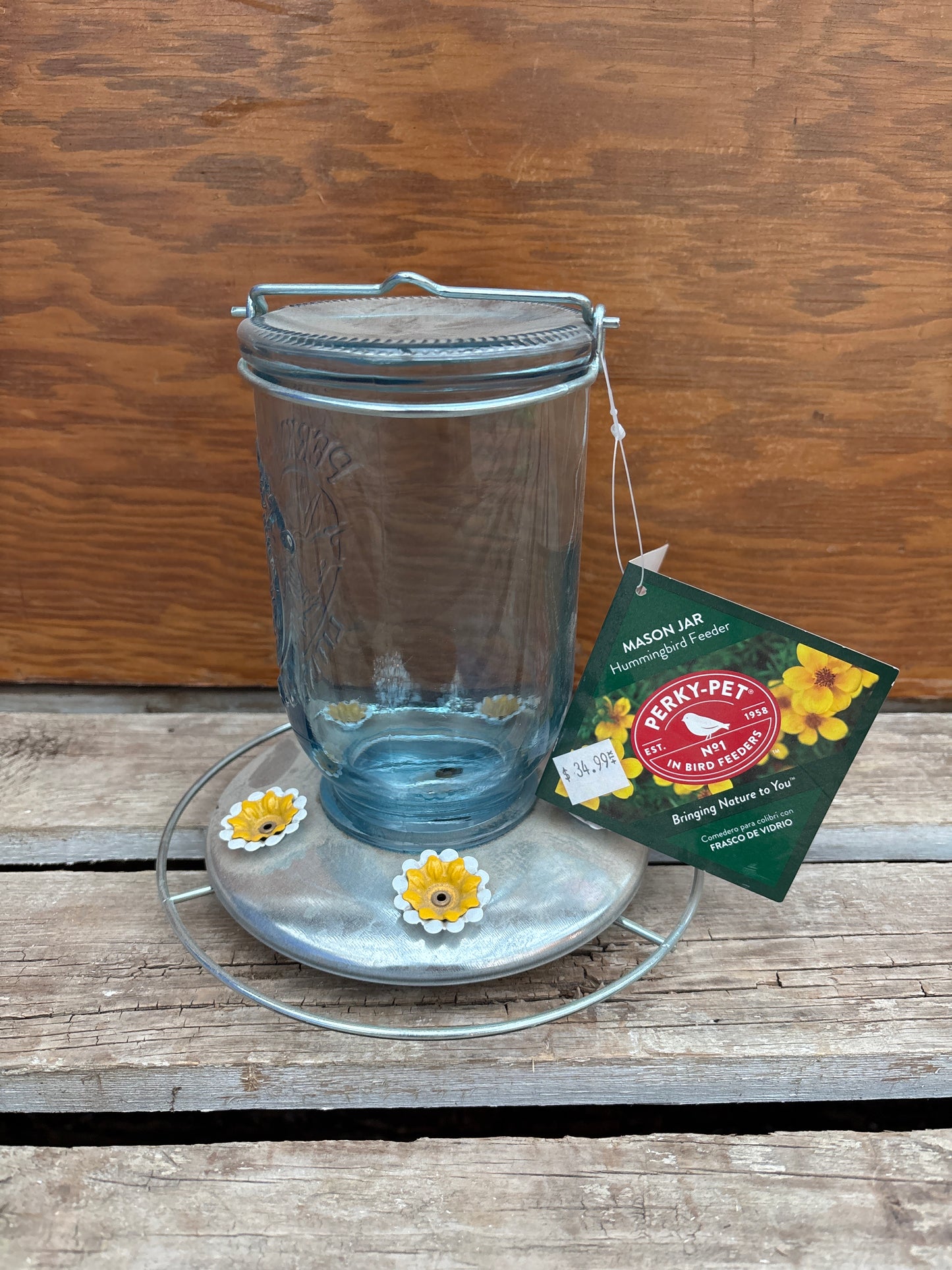 Mason Jar Hummingbird Feeder