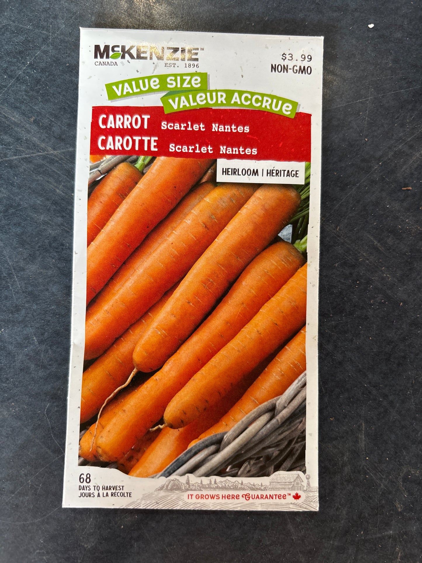 Scarlet Nantes Carrot Seed (value size)