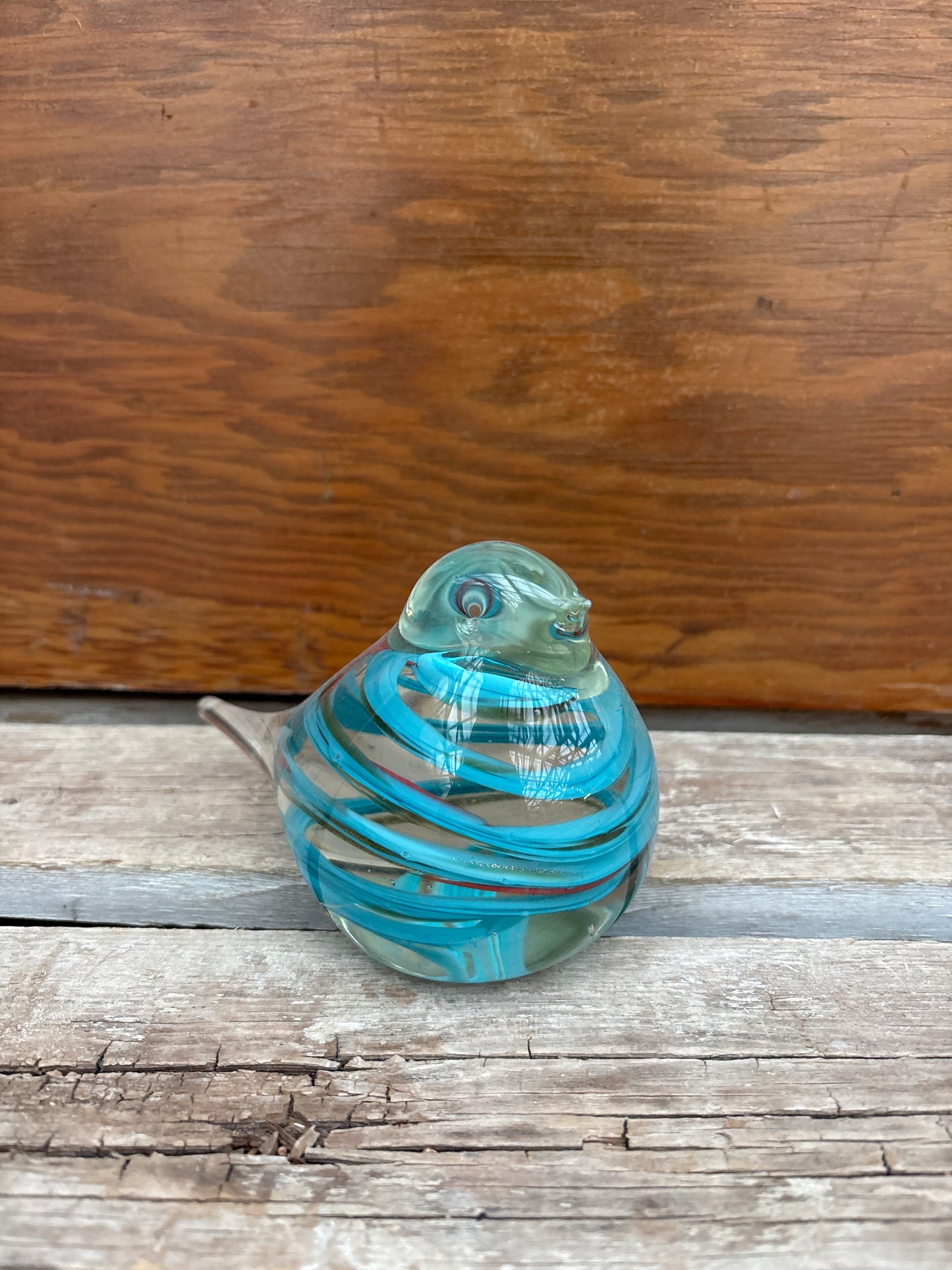 Glass bird paper weight