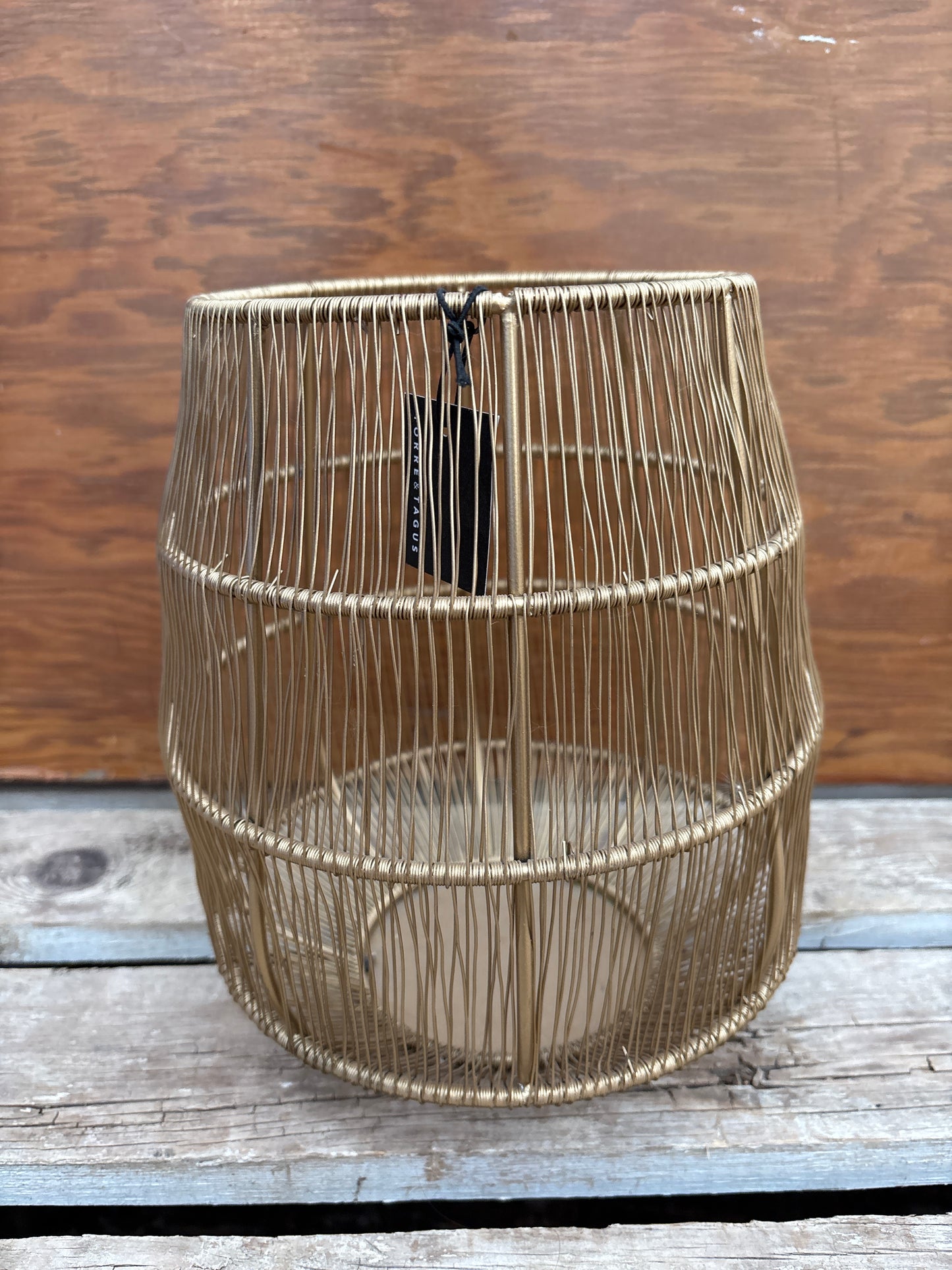 Gold candle holder
