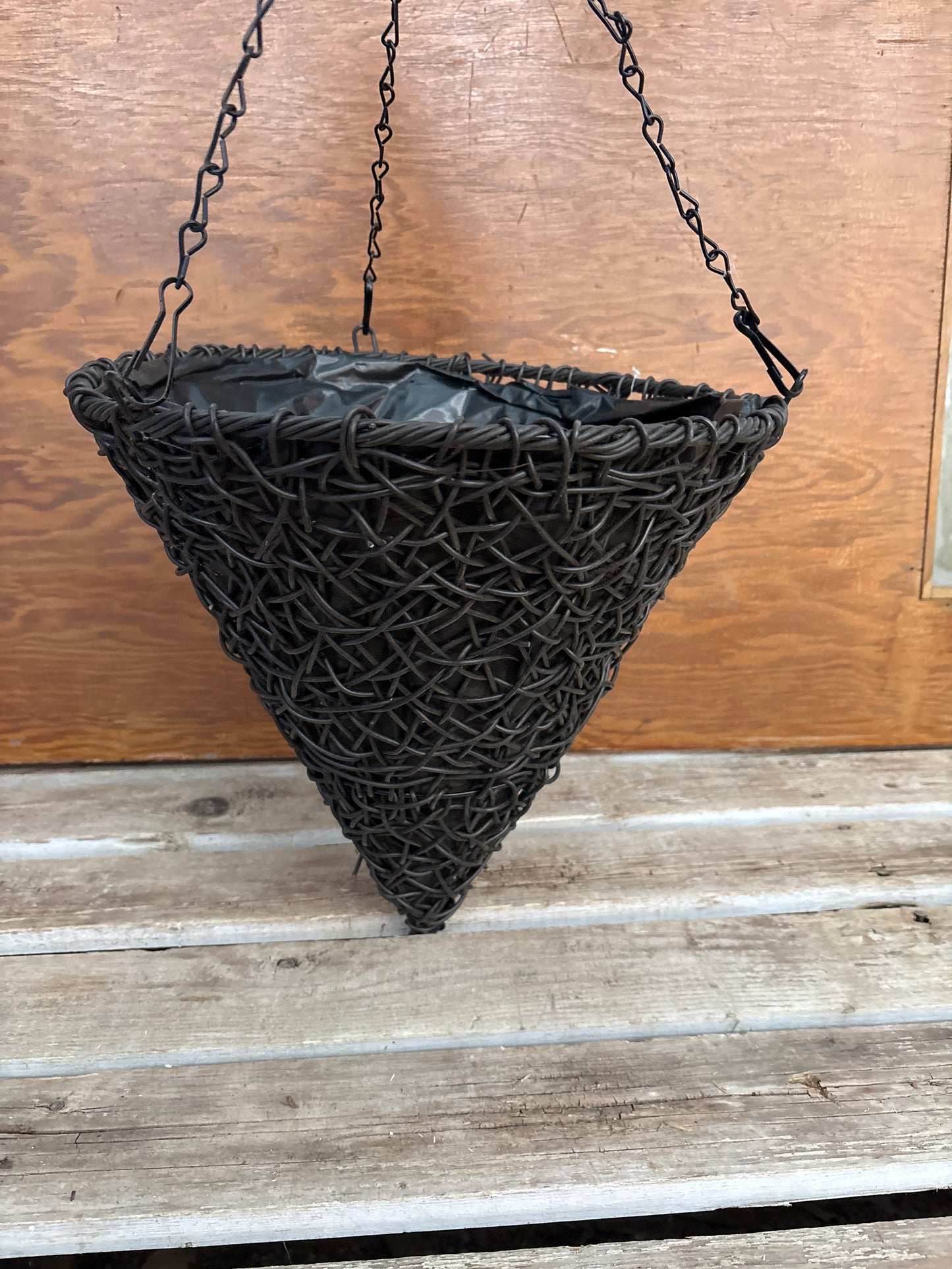 Cone Twisted Polly Weave Hanging Basket