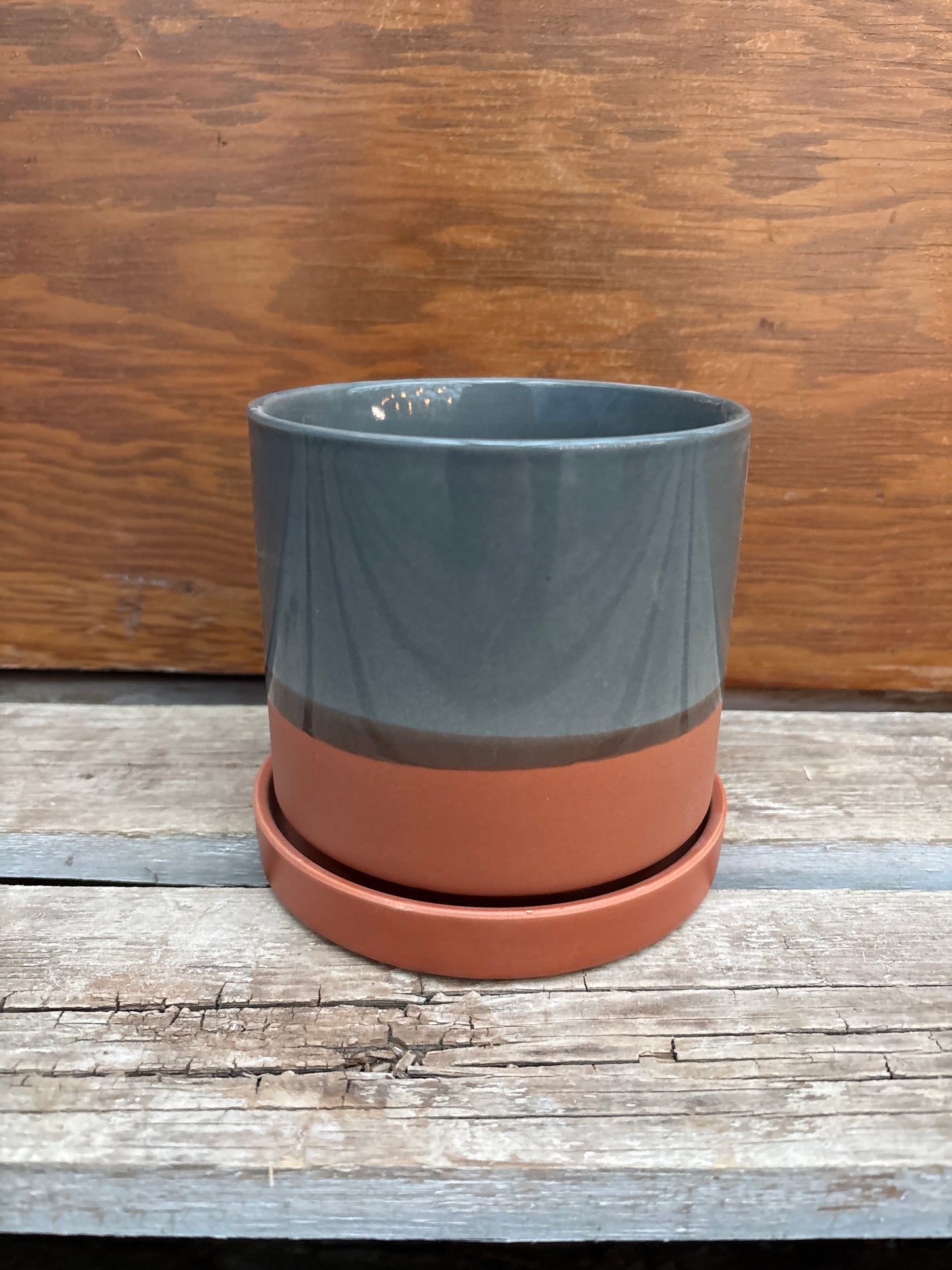 Grey and Terracotta Pot