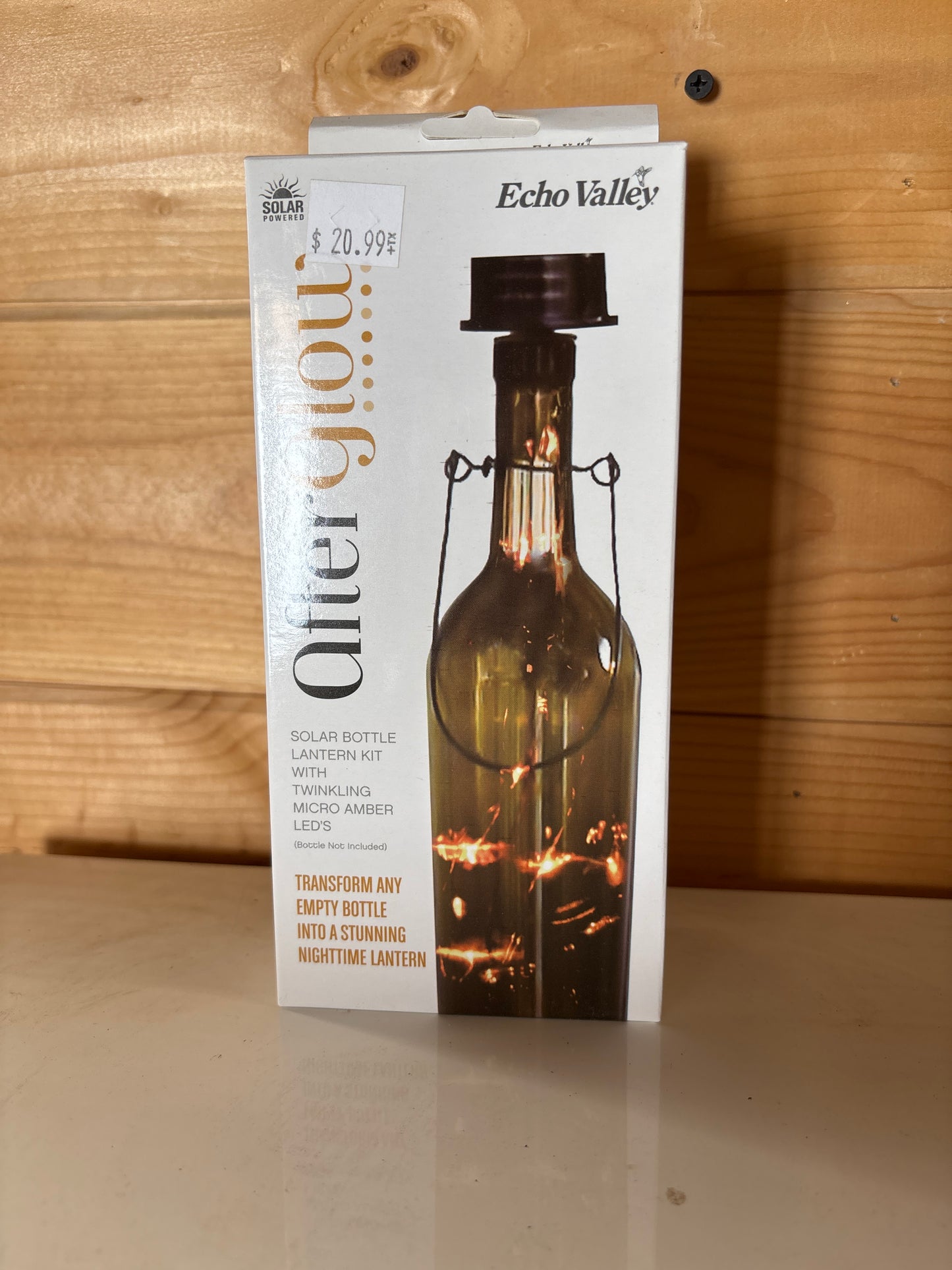 Solar bottle lantern kit, twinkling, micro amber LEDs