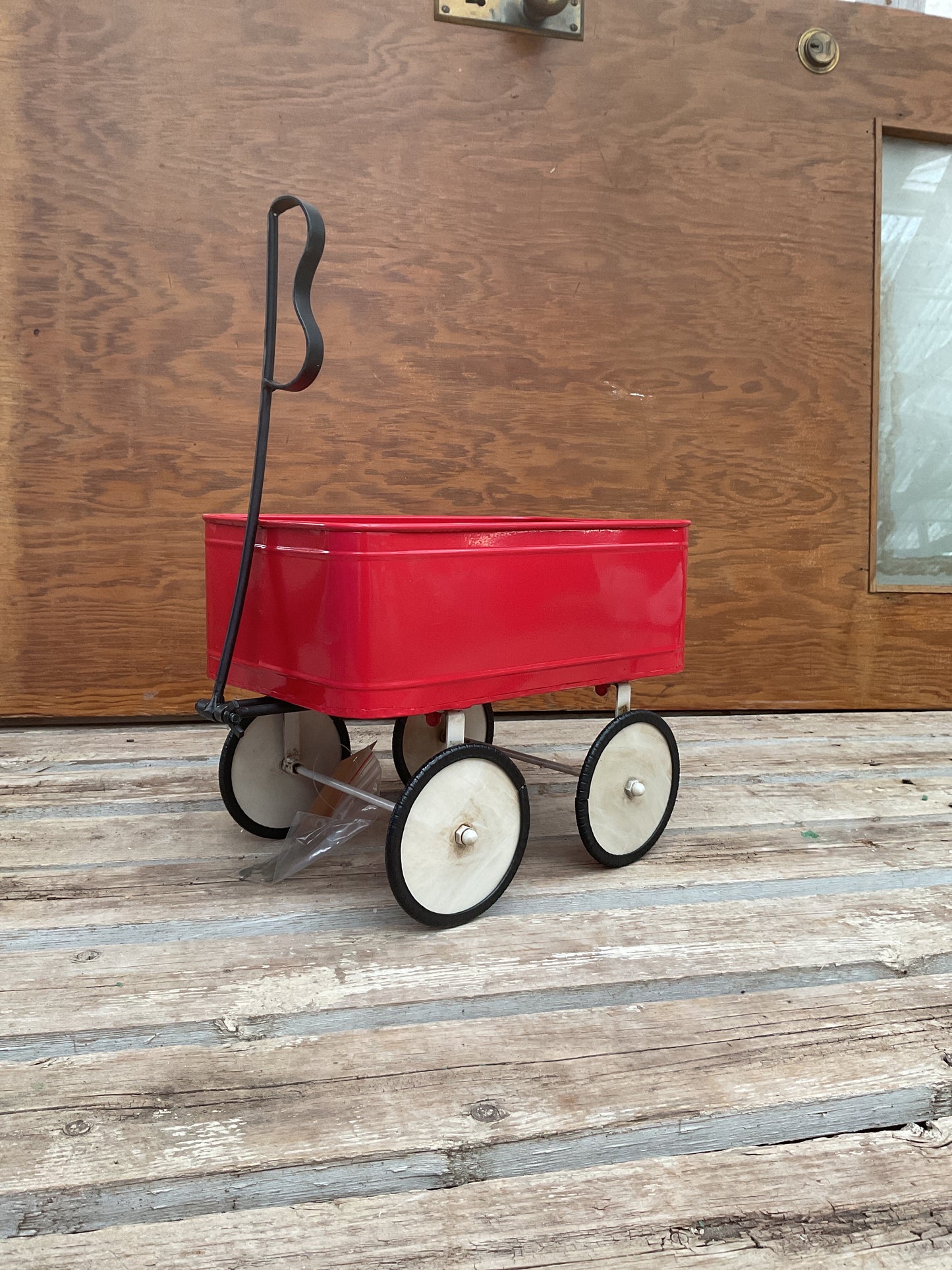 Red Holiday Wagon Planter