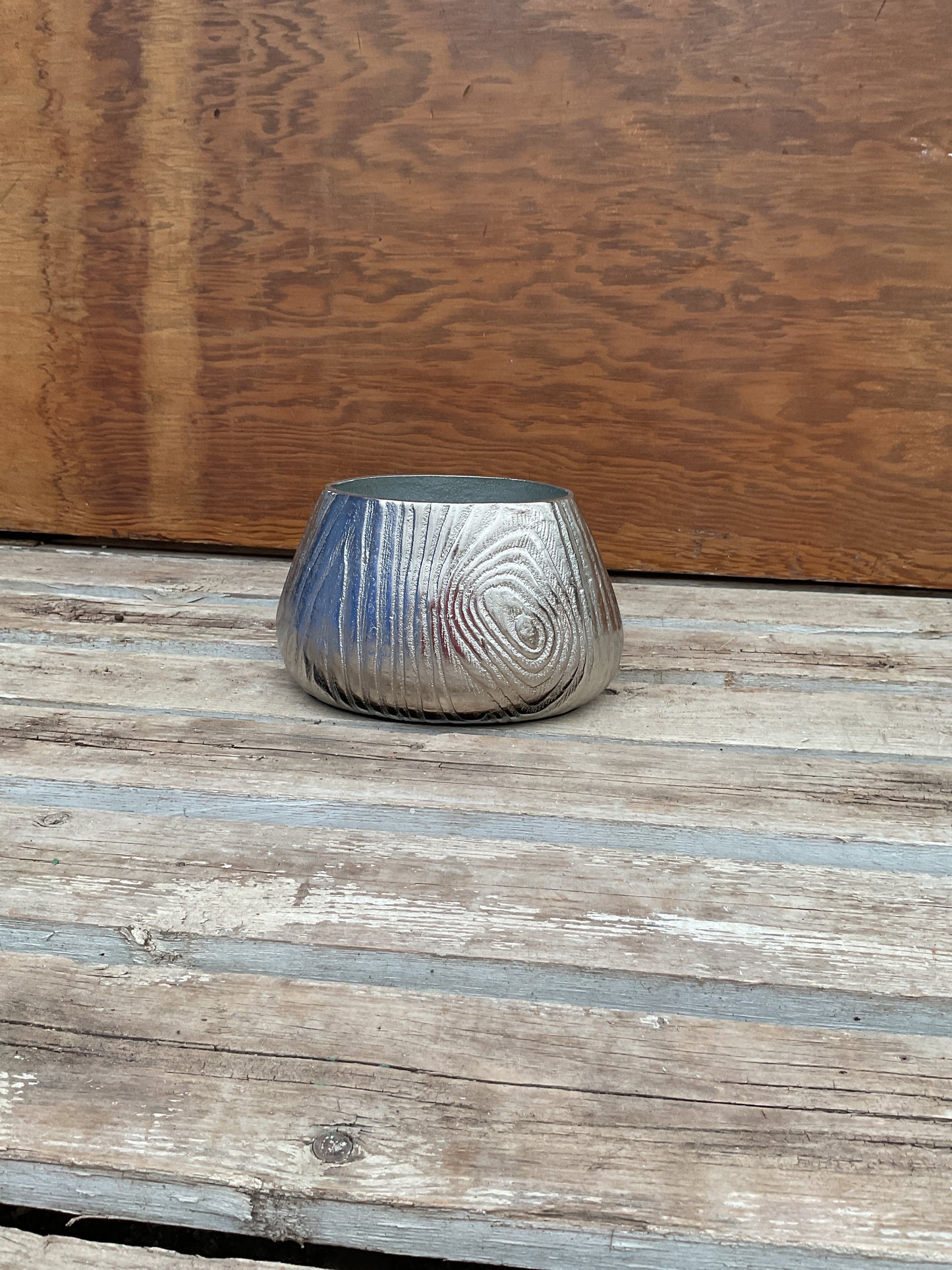 Aluminum Bark Vase