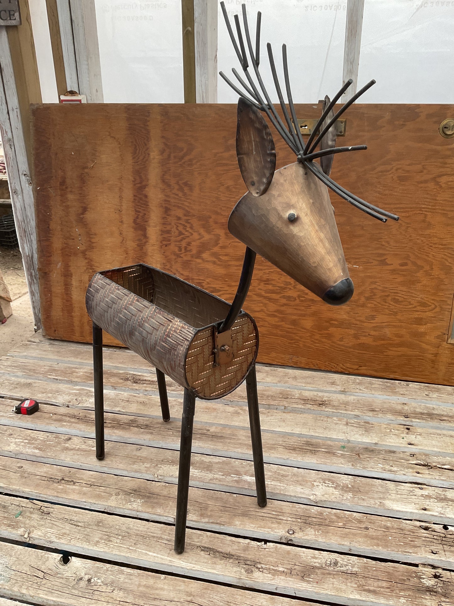 Metal Reindeer Planter