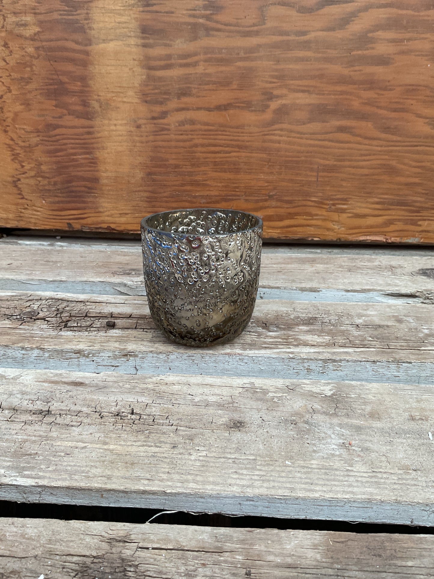 Bria Textured Smoke Glass Candle Holder