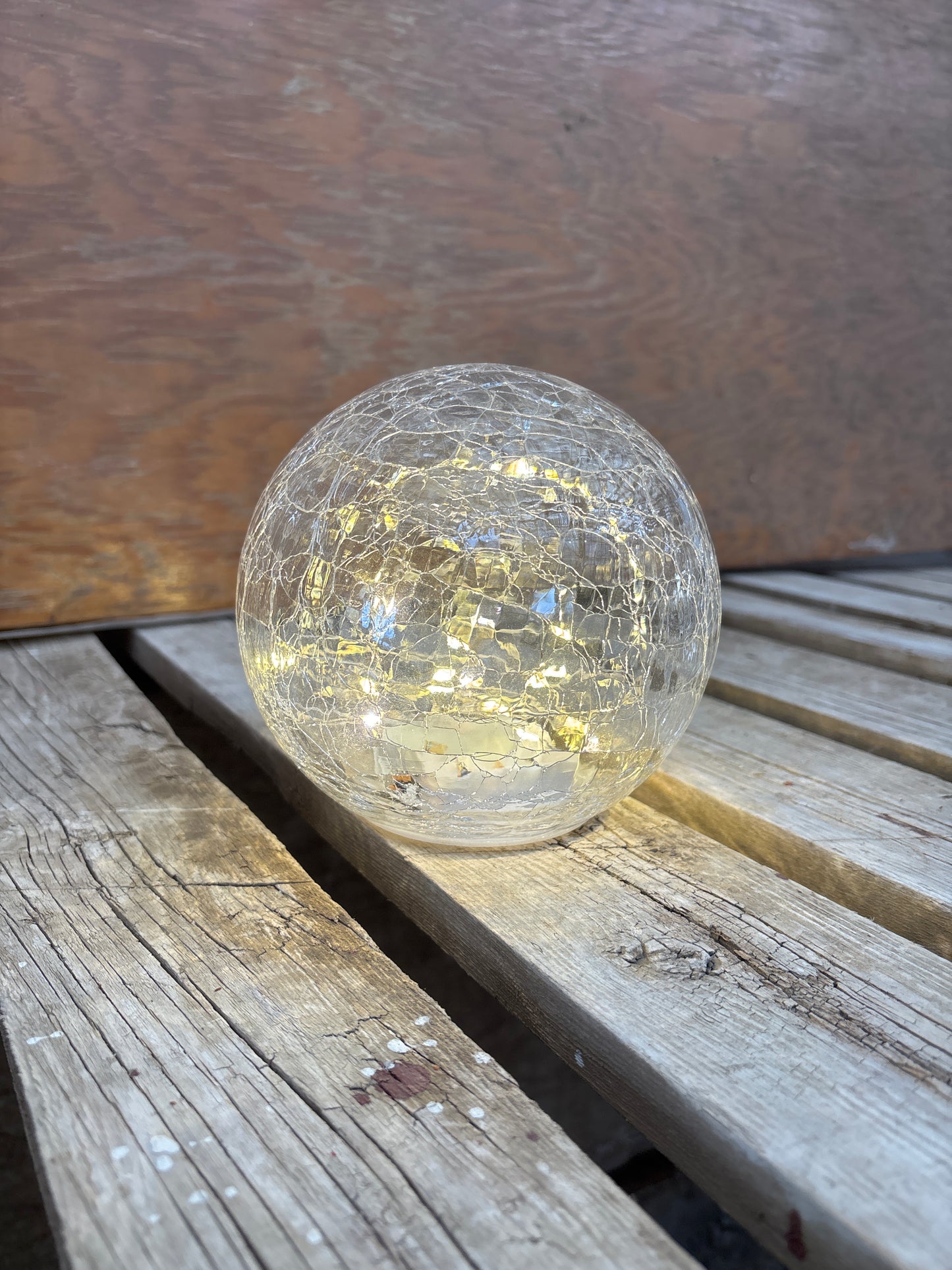 Crackled Glass LED Sphere