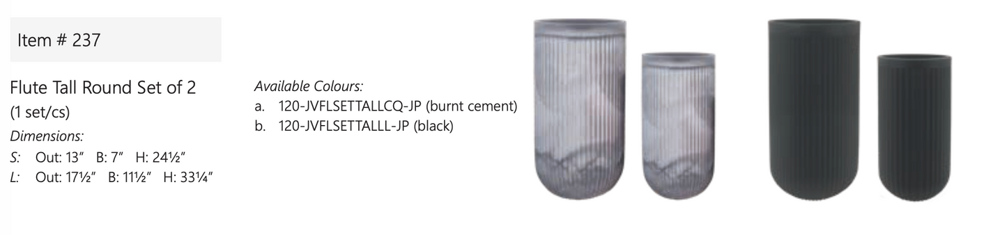 Flute Tall Round Planter (Japi)