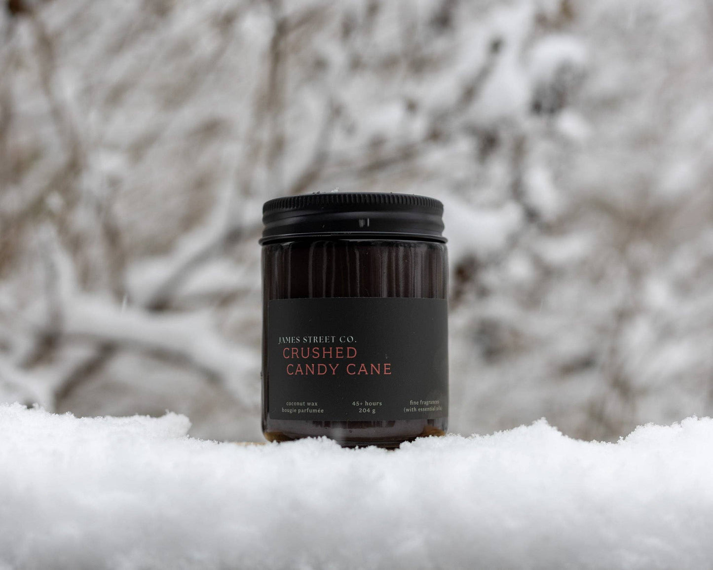 Crushed Candy Cane 8oz Candle - Holiday Winter Christmas