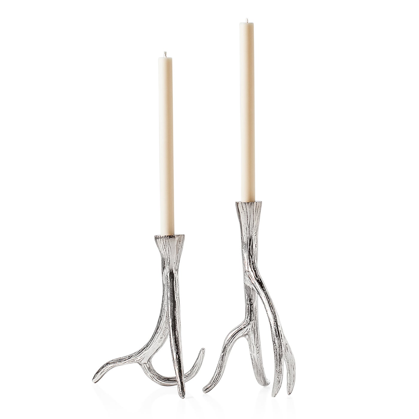 Antler 2-Piece Aluminum Taper Candle Holder Set