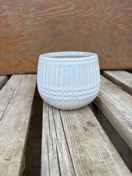 4 1/2” White Dot Planter