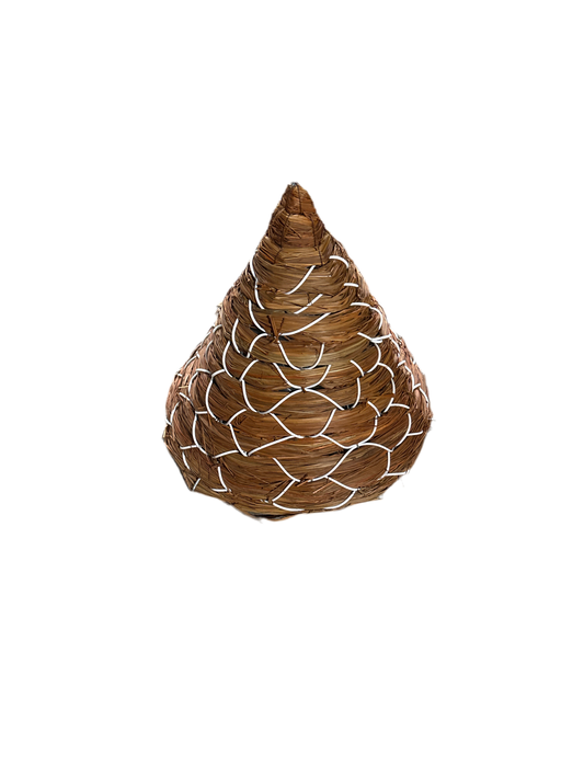 Rattan hanging cone planter