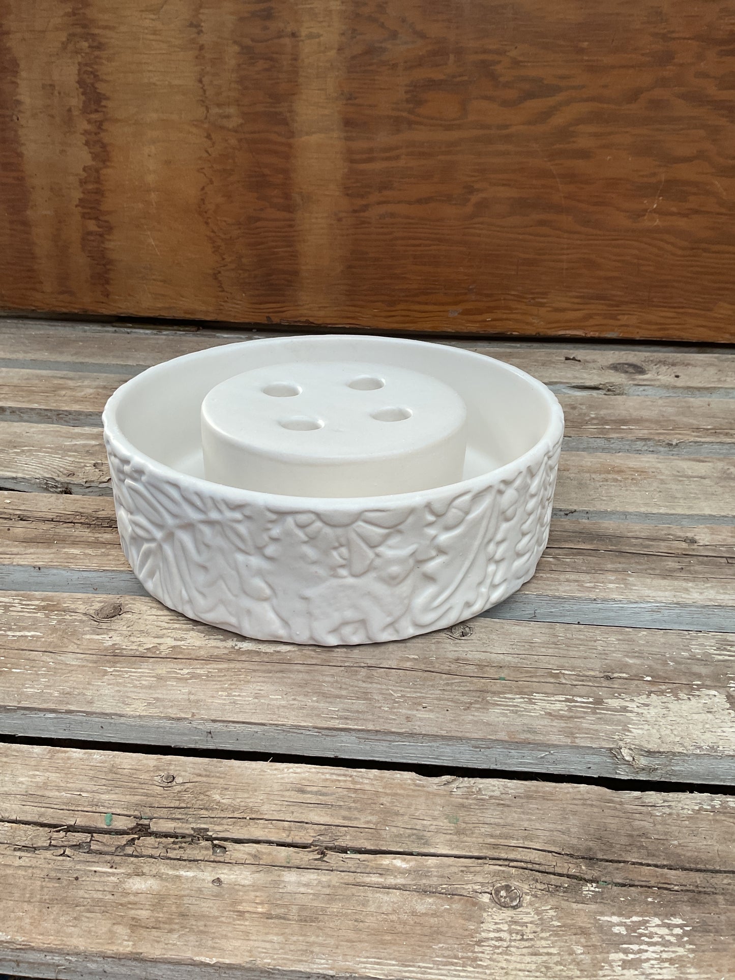 Christmas Candle with greenery dish