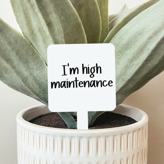 I'm High Maintenance Plant Stake