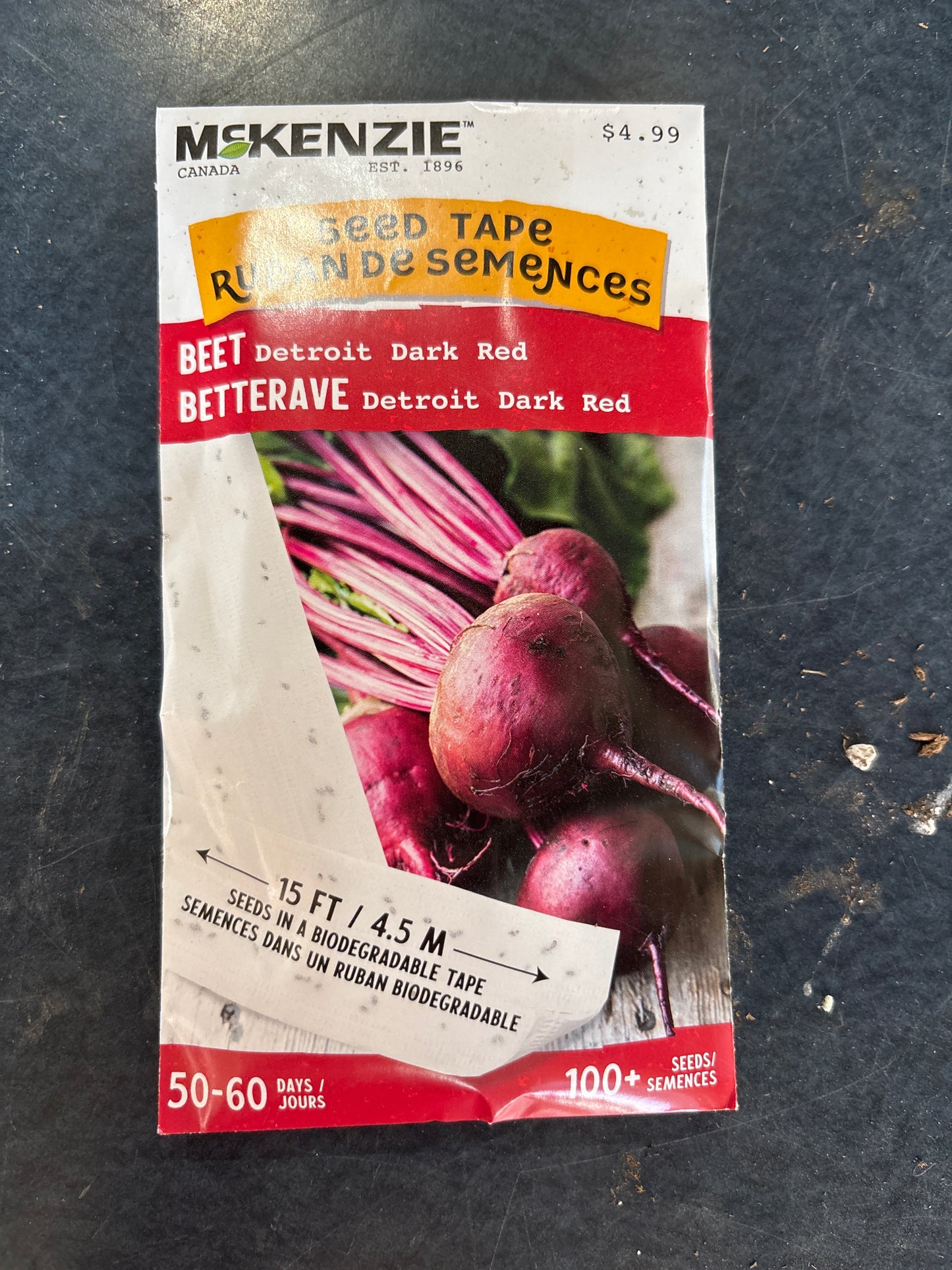 Detroit Dark Red Beet Seed Tape