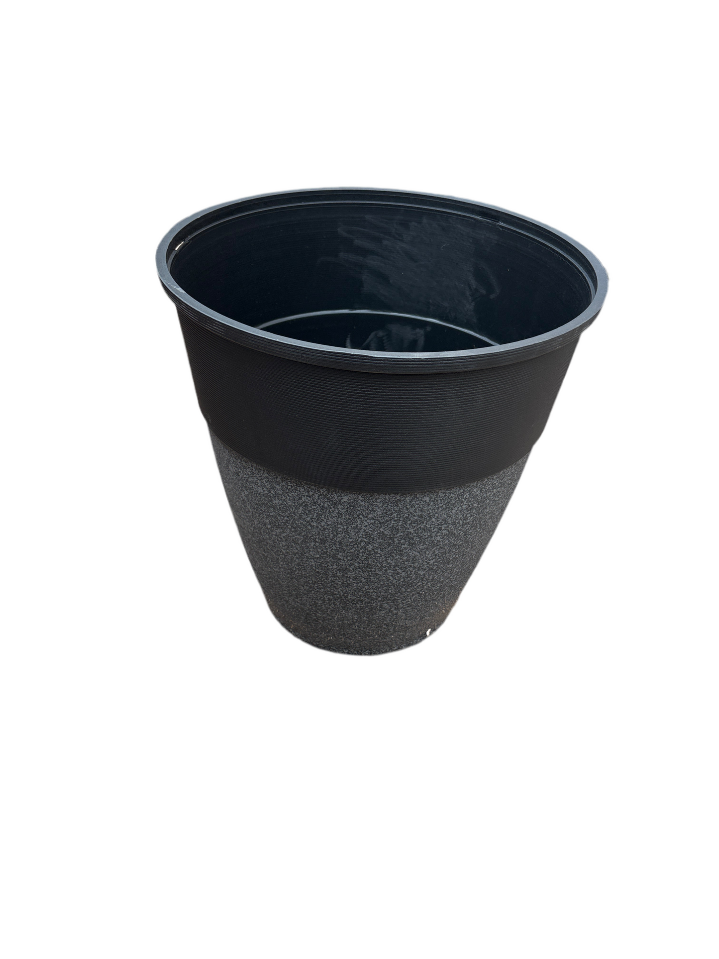 14.5” Hendrix Short Round Planter Black/Granite