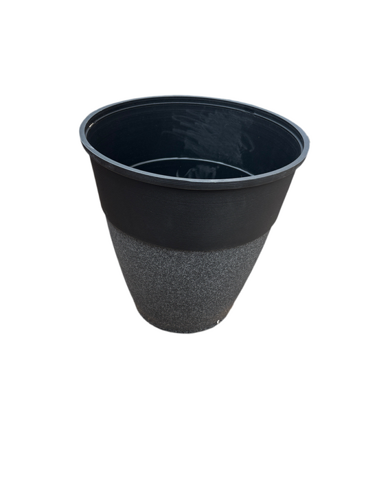 14.5” Hendrix Short Round Planter Black/Granite