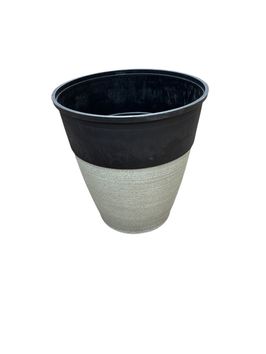 14.5” Hendrix Short Round Planter Black/Grey Clay