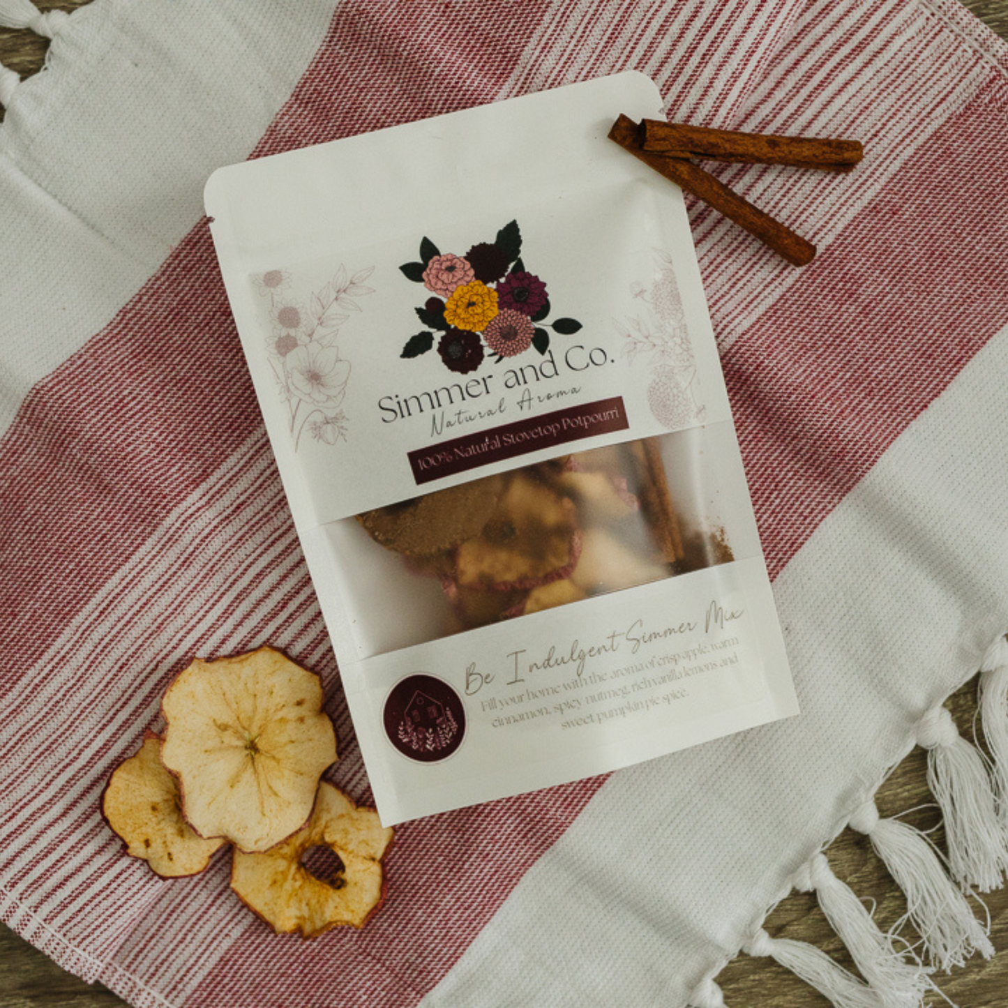 Be Indulgent Simmer Pot Mix, Cozy Apple Vanilla Spice Aroma