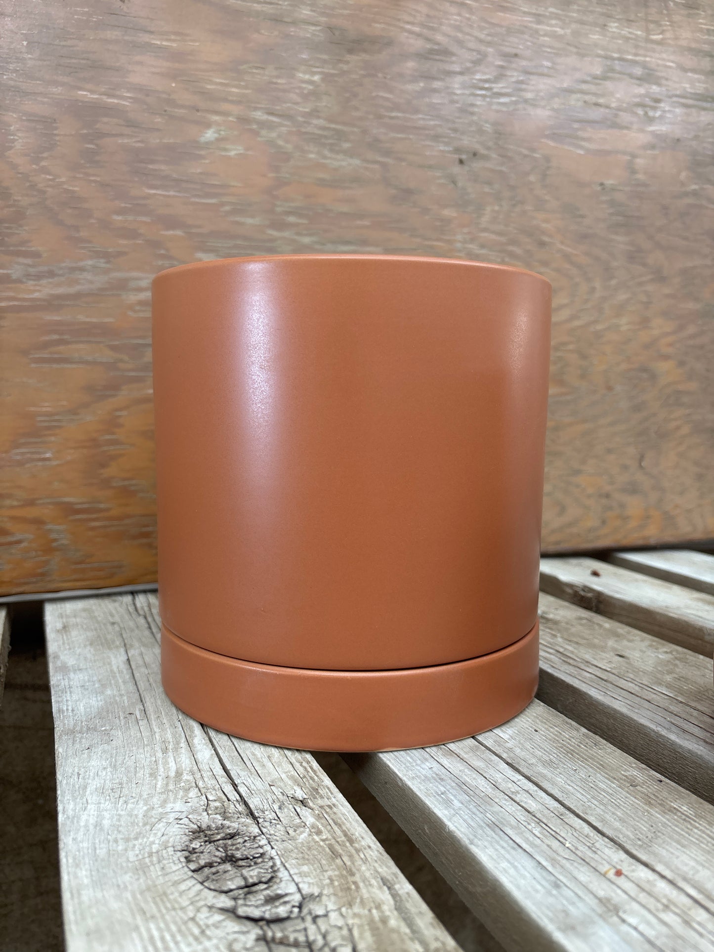 Terra-Cotta Ceramic Pot with Saucer