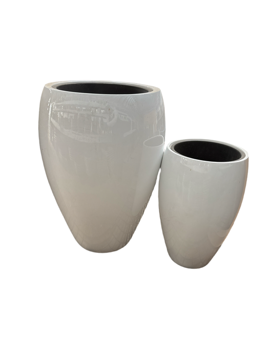 White vase planter