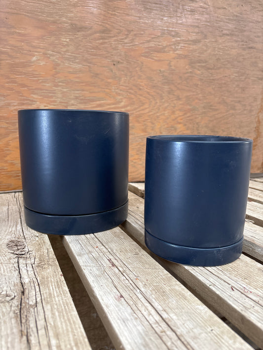 Navy Blue Ceramic Pot