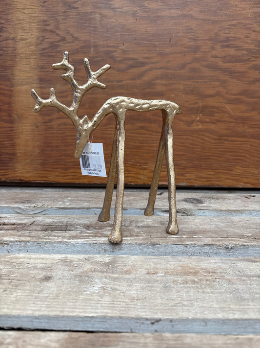 8” gold, reindeer decor