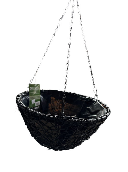 14” twisted poly weave hanging basket