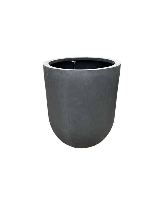 Grey ceramic outdoor planter