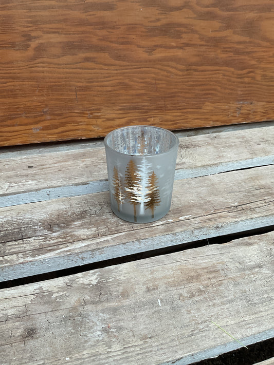 Woodland Pine Etched Candle Holder