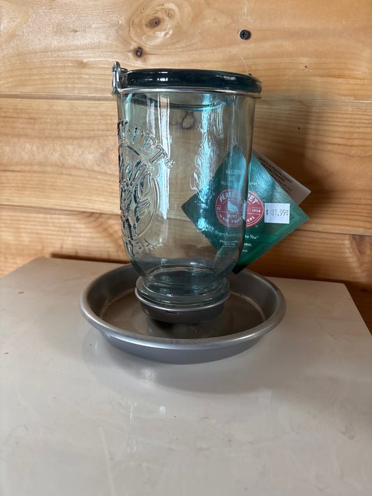 Mason jar, wild bird waterer
