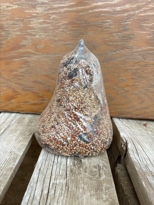 Bell shaped hanging birdseed