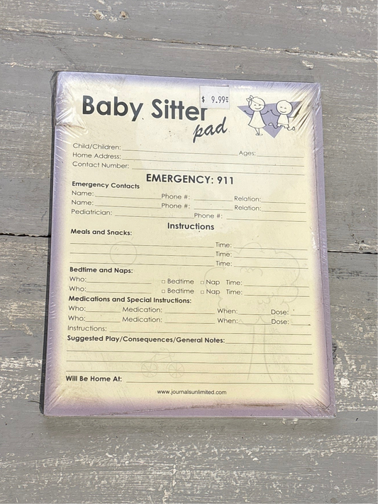 Babysitter Notepad