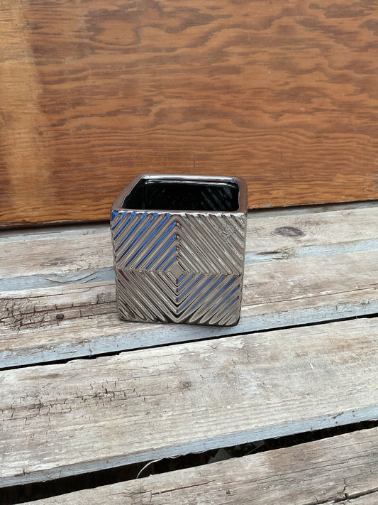 Radiance Ceramic Cube 4” Planter Vase