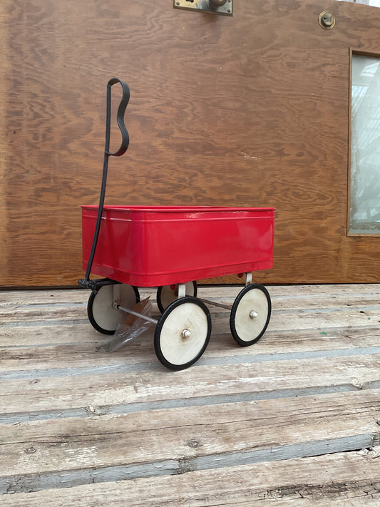 Red Holiday Wagon Planter