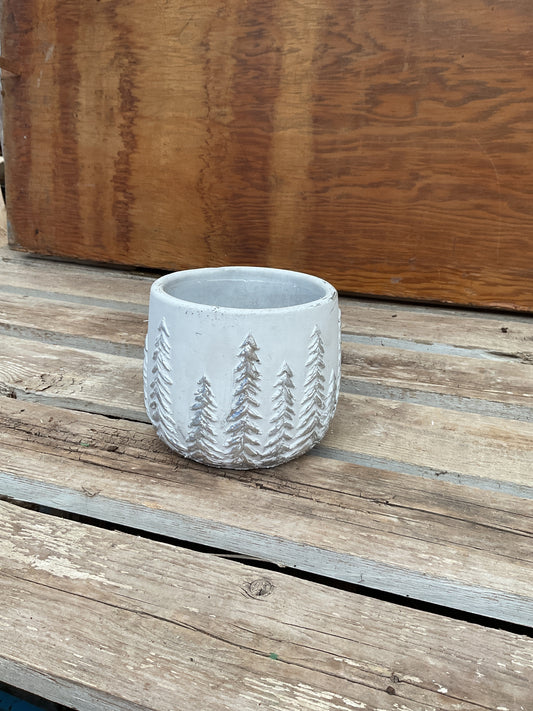 Silver Tree Ceramic Pot 5”