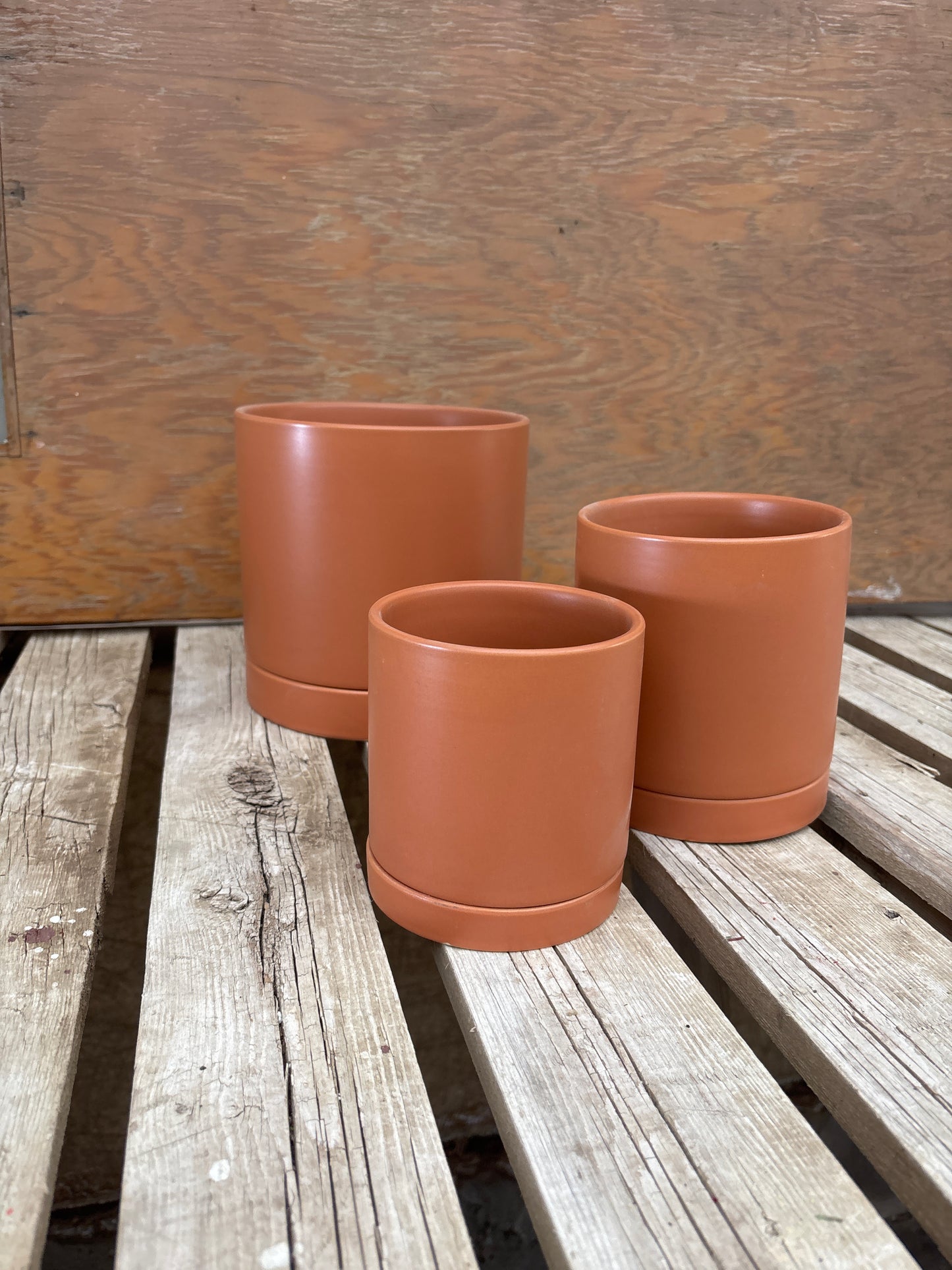 Terra-Cotta Ceramic Pot with Saucer