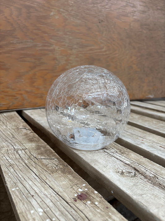 Crackled Glass LED Sphere