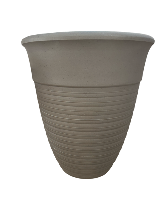 Husky grey large ribbed outdoor pot