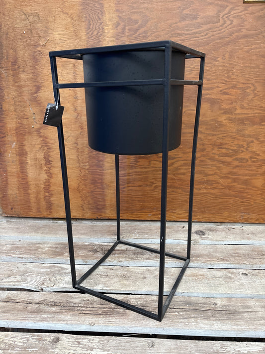 Metal box frame standing drop pot planter