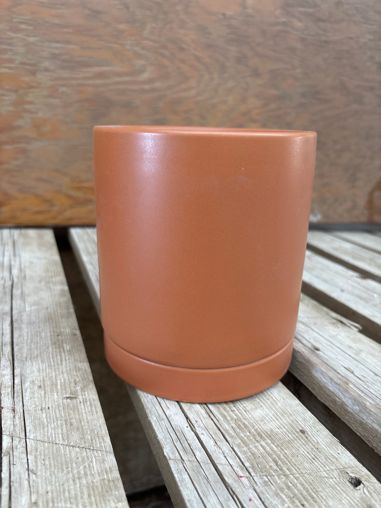 Terra-Cotta Ceramic Pot with Saucer