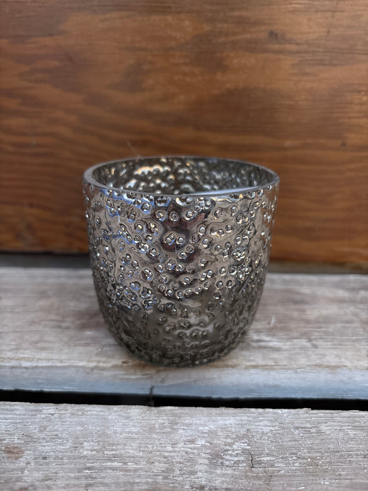 Silver candle holder