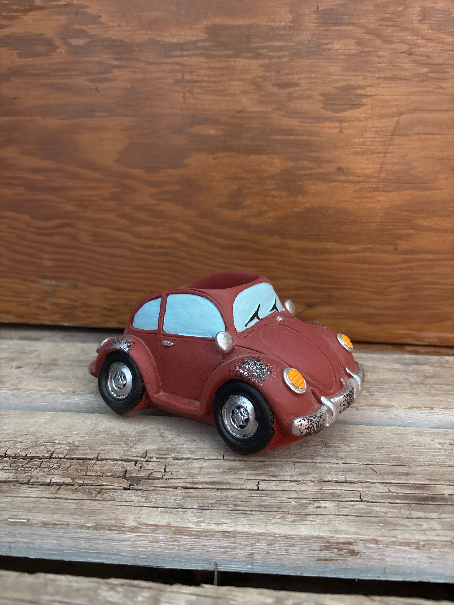 vw beetle plant pot Vintage Beetle Pot – Riverdene Garden Centre